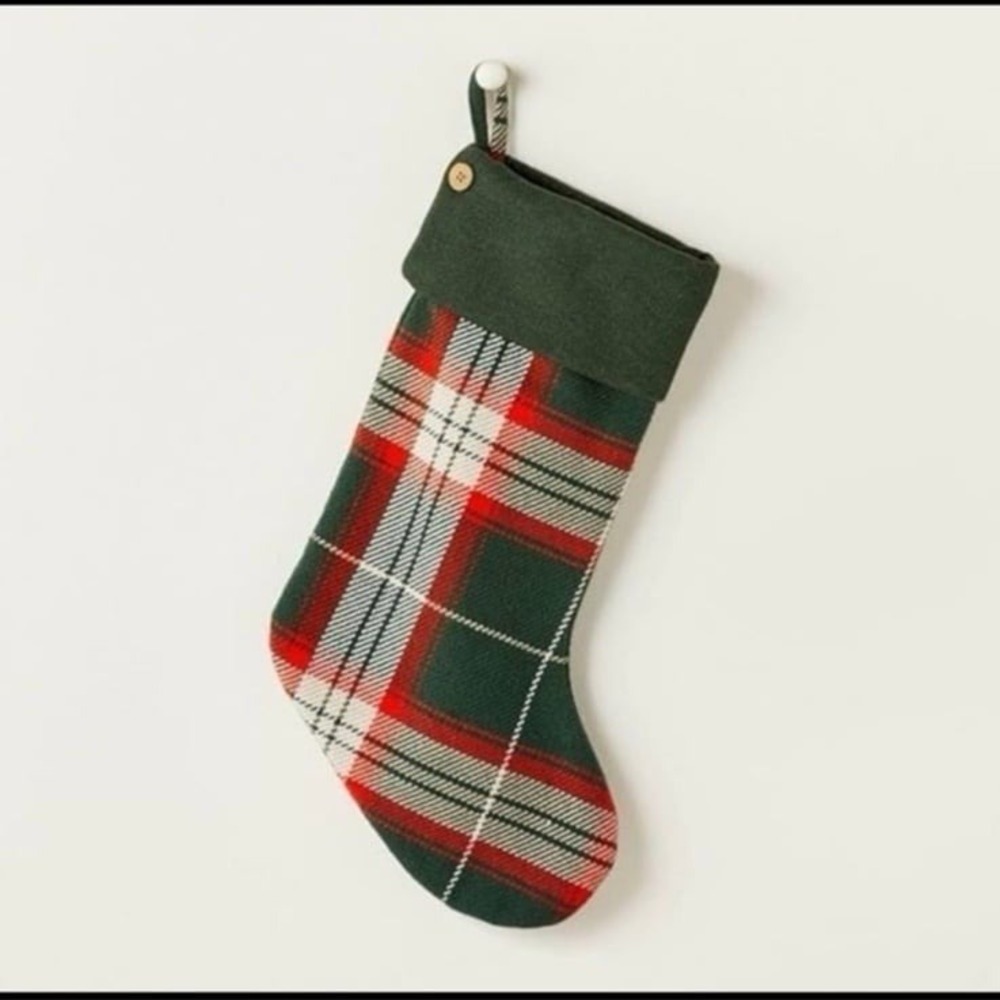 Hearth & Hand Magnolia Green Tartan Plaid Christmas‎ Stocking